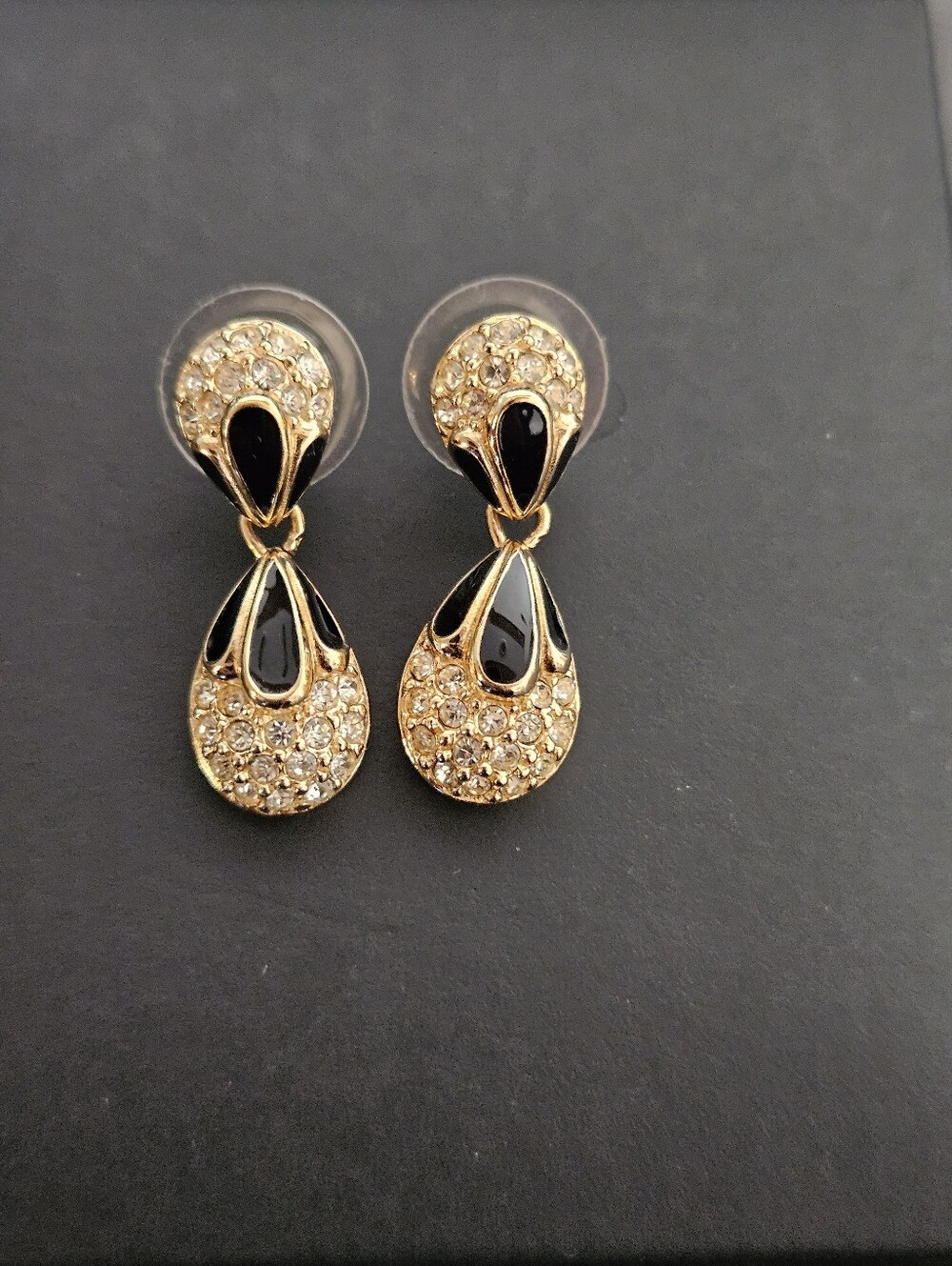 Vintage Christian Dior Black Enamel With Chrystals - Picture 3 of 4